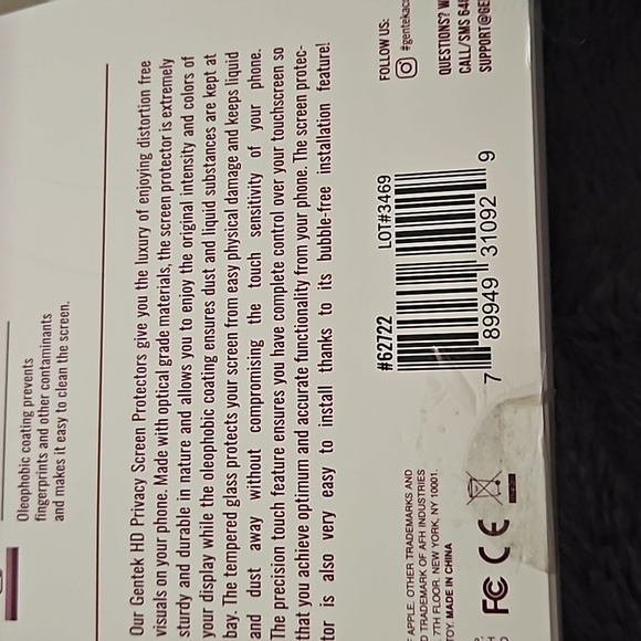 Gen Tek 3 Pk Privacy Glass HD Tempered Screen Protectors Fits iPhone 14 13 12 - Picture 7 of 16